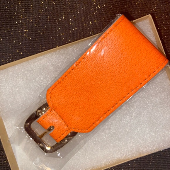 LAST - Orange Leather Lambskin Buckle Cuff - Picture 6 of 9